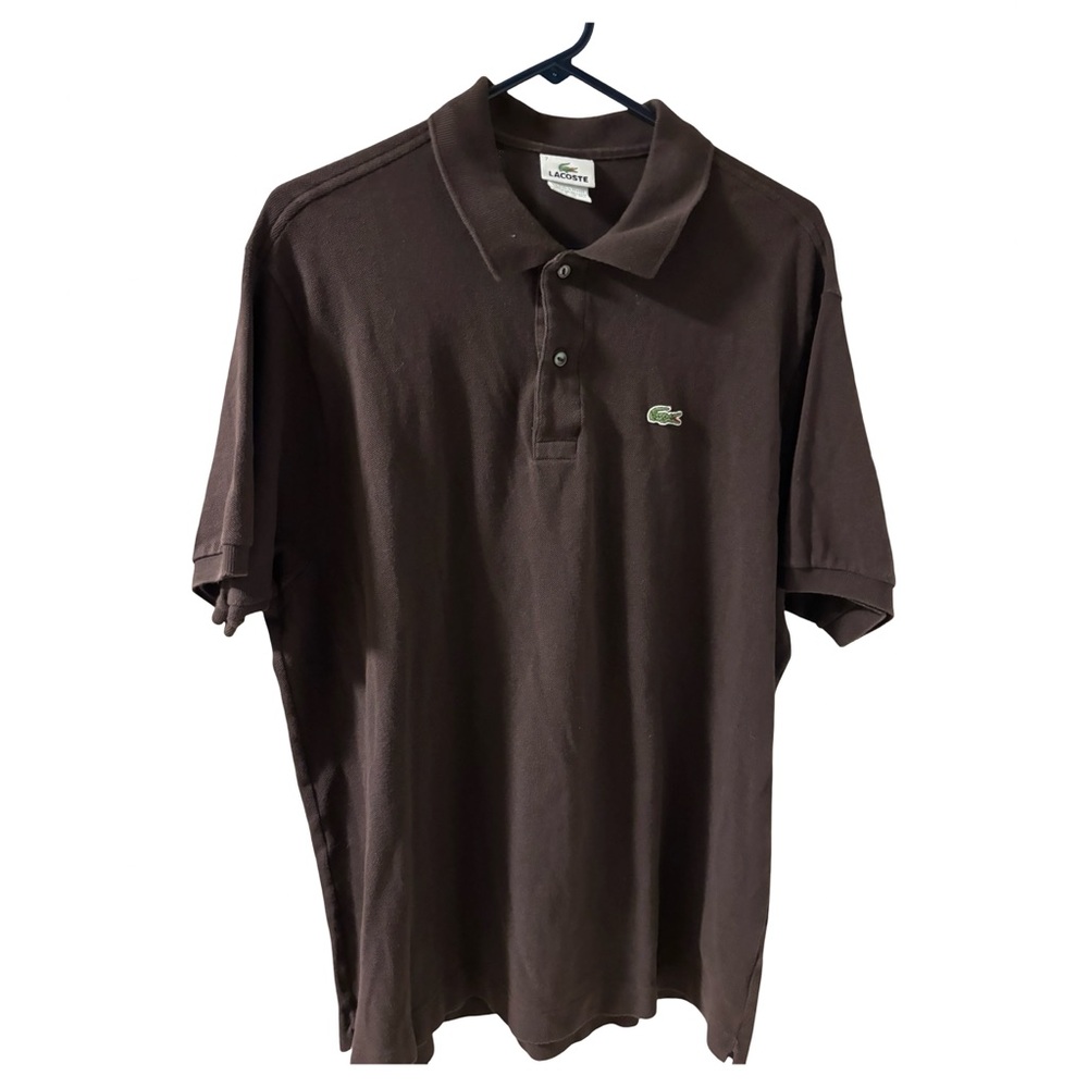 Lacoste Brown Y2K Short Sleeve Pique Polo Size L 💯% Cotton